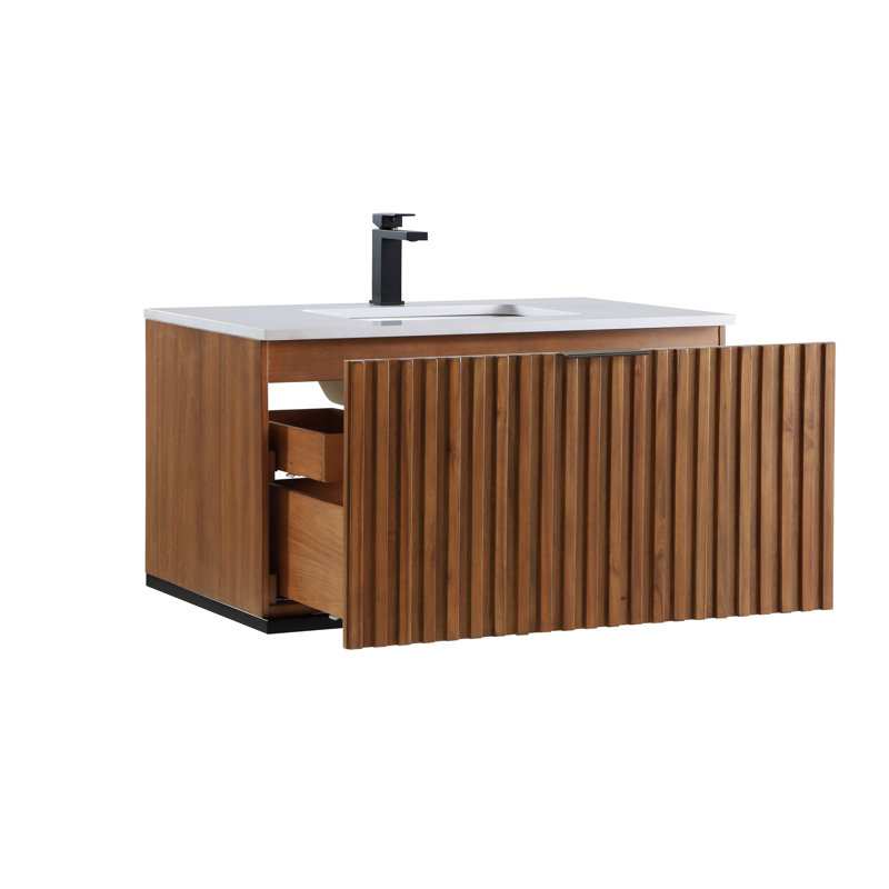 Bemma Terra 36'' Wall Mounted Single Bathroom Vanity with Vanity Top